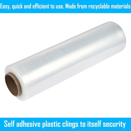 DAT Stretch Wrap - 18” x 1500 ft | 60 Gauge Durable Clear Plastic Shrink Film for Packing & Moving