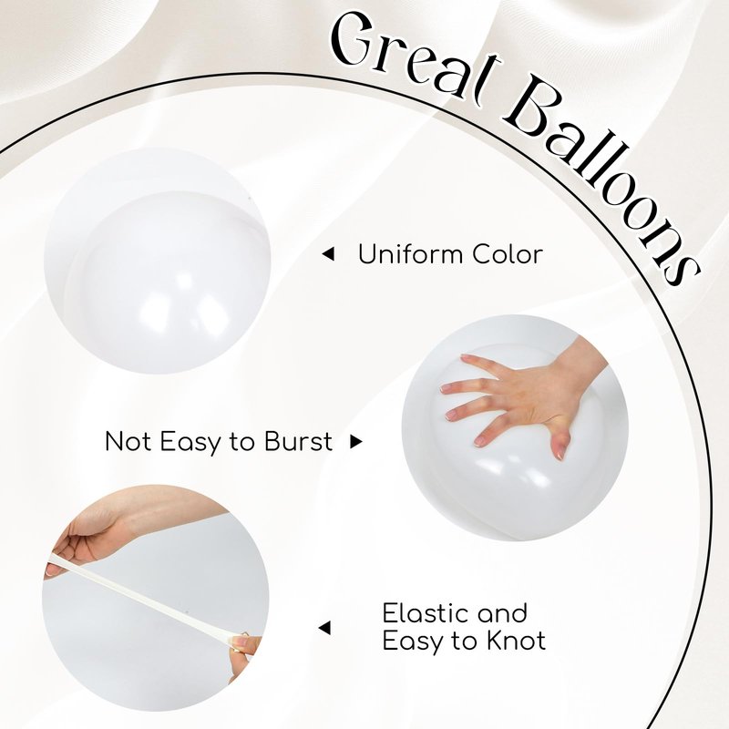 60pcs White Balloons with Clear Pearl White Balloons for Bridal Shower Wedding Bride Bachelorette Engagement Birthday Party Decorations