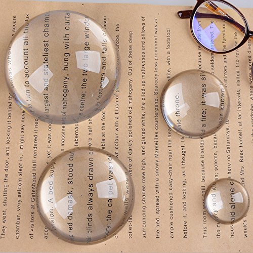 LONGWIN 2.4 Inch Crystal Dome Magnifier - High Clarity Reading Glass for Documents & Maps