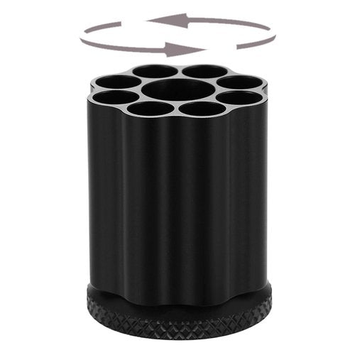 QIAN76 Rotating Revolver Pen Holder, Gun Cylinder Pen Holders, Favorite Pencil Holder and Perfect Stationery Supplies (Black)