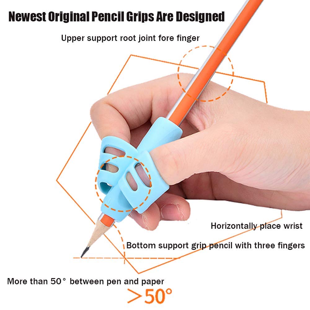 JuneLsy Pencils Grips Pencils Grips for Kids Handwriting Posture Correction Training Writing AIDS for Kids toddler Preschoolers Students Children Special Needs (6PCS)