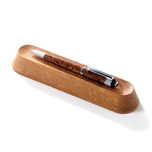 Wood Pen Tray – Handmade Walnut Desk Organizer, Minimalist Pen Holder for Office, Home, Gift(MODEL-2-OAK)