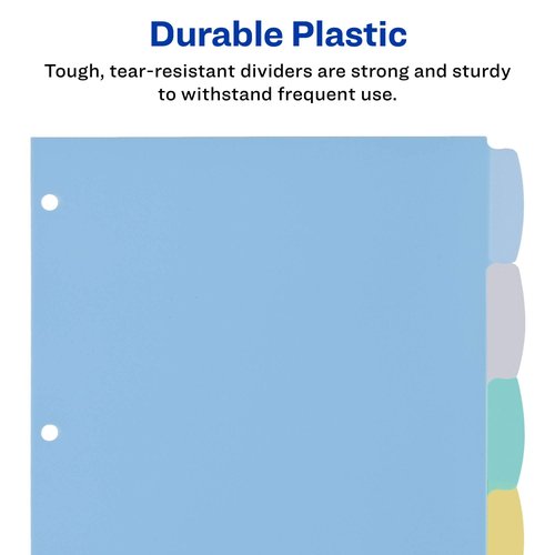 Avery Big Tab Write & Erase Durable Plastic Dividers for 3 Ring Binders, 8-Tab Sets, Pastel Multicolor, 24 Sets, 192 Divider Tabs (16171)