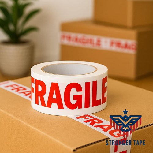 Fragile Packing Tape 2” x 110 Yards – 2-Pack Heavy Duty Shipping & Moving Tape, 2.0 Mil Thick, Acrylic Adhesive – Red Warning Print for Box Sealing