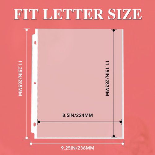 1200 Pack Sheet Protectors 8.5 x 11 inch Clear Page Protectors for 3 Ring Binder, Plastic Sleeves for Papers, Document