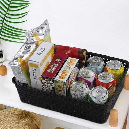 Qqbine Black Plastic Office A4 Basket Tray, Desk Tray Organizer, 5 Packs