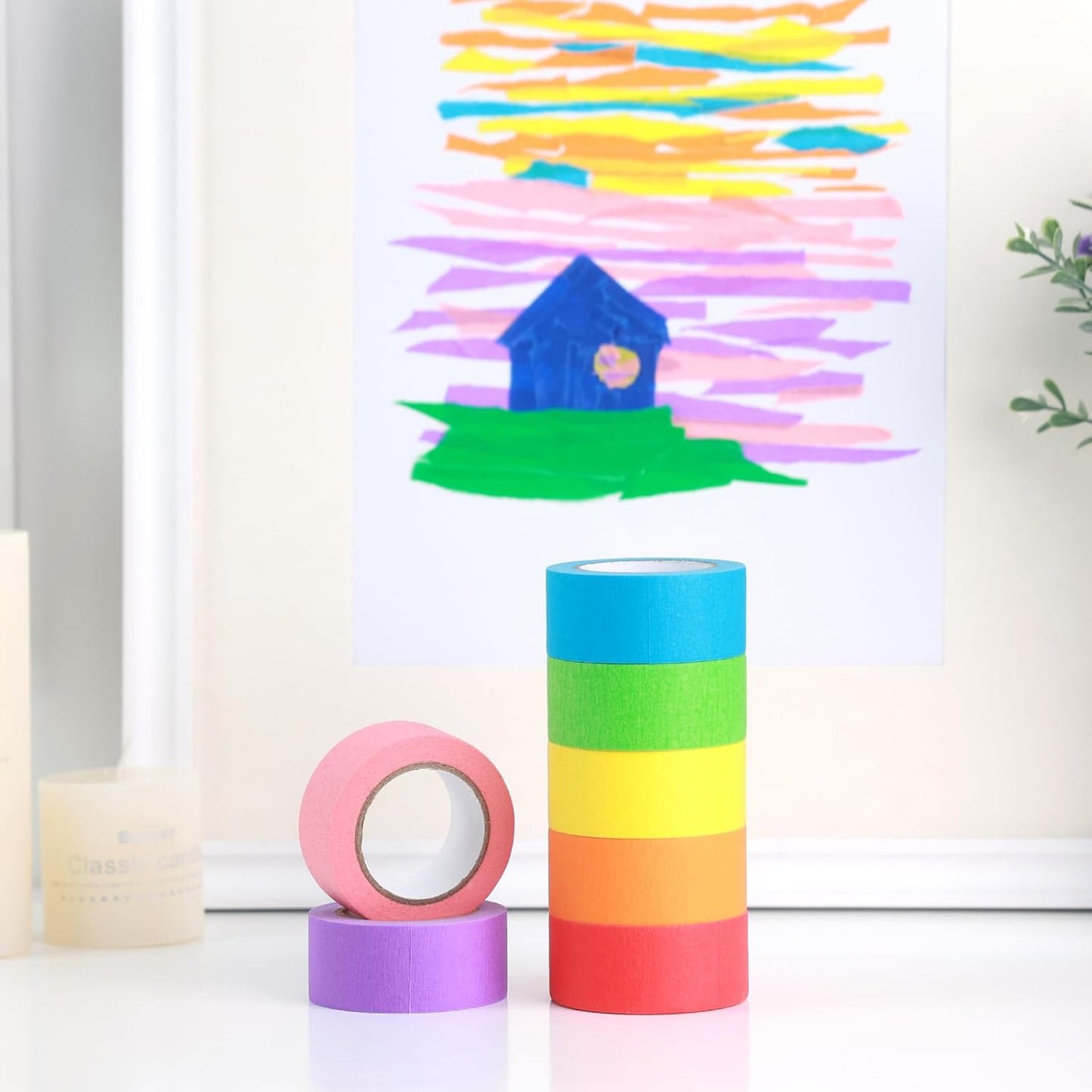VGOODALL Washi Tape Set - 7PCS Colored Masking Tape for Arts & Crafts | 330 Feet x 1 Inch