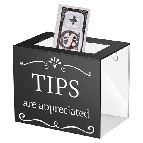 LYLHZRMDGC Acrylic Tips Jar Money Storage Container, Tip Box for Bartender Bars Restaurants Musicians, 6 x 4 x 5 Inch Donation Raffle Suggestion Box, Send Goods from Local Warehouse
