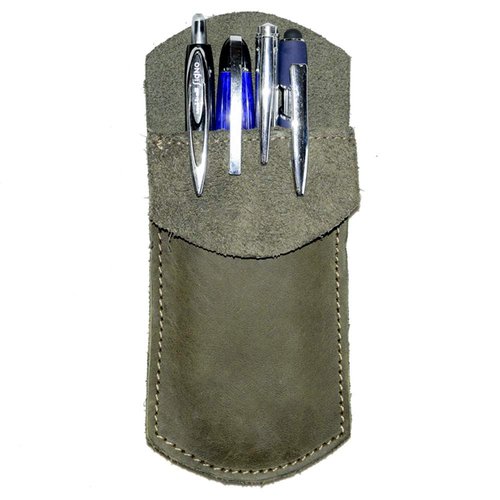 Hide & Drink, Durable Leather Pocket Protector, Pencil Pouch, Pen Holder, Office & Work Essentials, Handmade Includes 101 Year Warranty :: Dark Jade