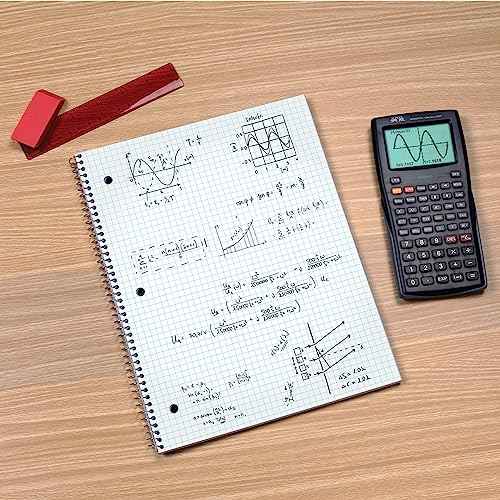 Oxford Spiral Notebook 2 Pack, 1 Subject School Pads, 3-Hole Punch, 5 x 5 Inch Graph Paper, 8-1/2 x 10-1/2 Inches, Black Covers, 70 Perforated Sheets (65214)