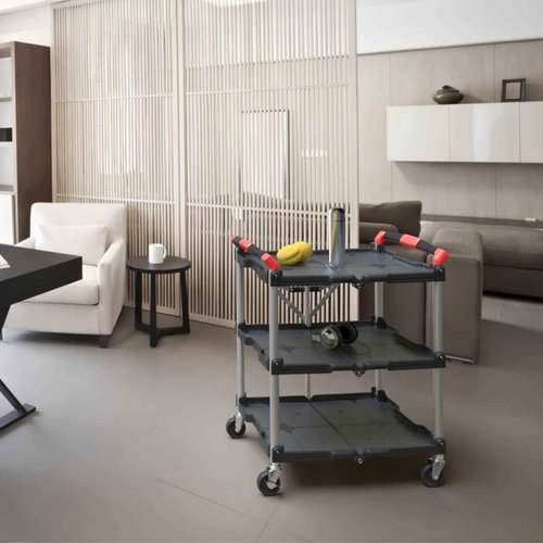 Olympia Tools 410-007 Pack-N-Roll 150 lbs Folding Collapsible Service Cart, Black/Red