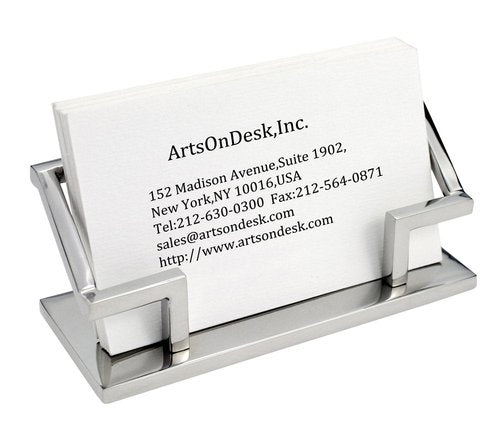 ArtsOnDesk Modern Art Business Card Stand Holder Mr101 Stainless Steel Mirror Polish Patented Luxury High-end Desk Accessory Business Card Case Office Organizer Thanksgiving Gift Christmas Gift.