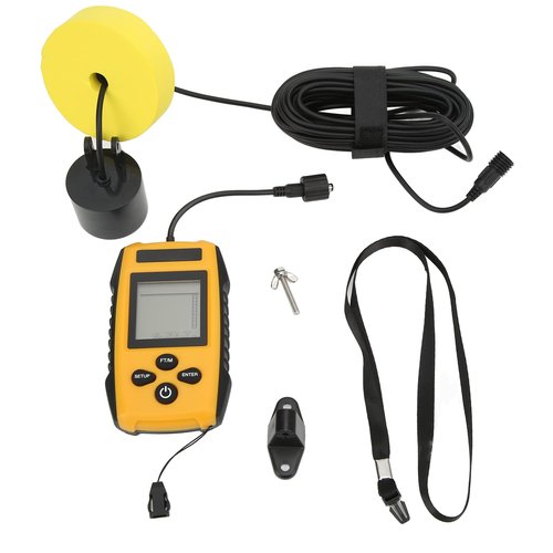 Fish Finder Detector LCD Display Water Depth Fish Position Detection for Kayak Fishing with 45 Degree Sensor Beam Angle