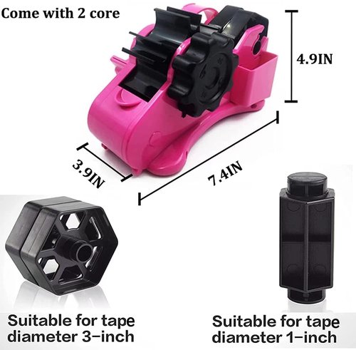Heat Tape Dispenser Sublimation - Multiple Roll Cut Heat Tape Dispenser 1" and 3" Core Double Reel Cores Sublimation for Heat Transfer Tape, Semi-Automatic Tape Dispenser with Compartment Slots