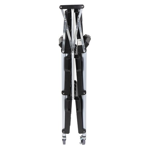 BISupply Rolling Carts with Wheels - 3 Tier Folding Push Utility Cart for Office, Restaurant, Warehouse, and Home
