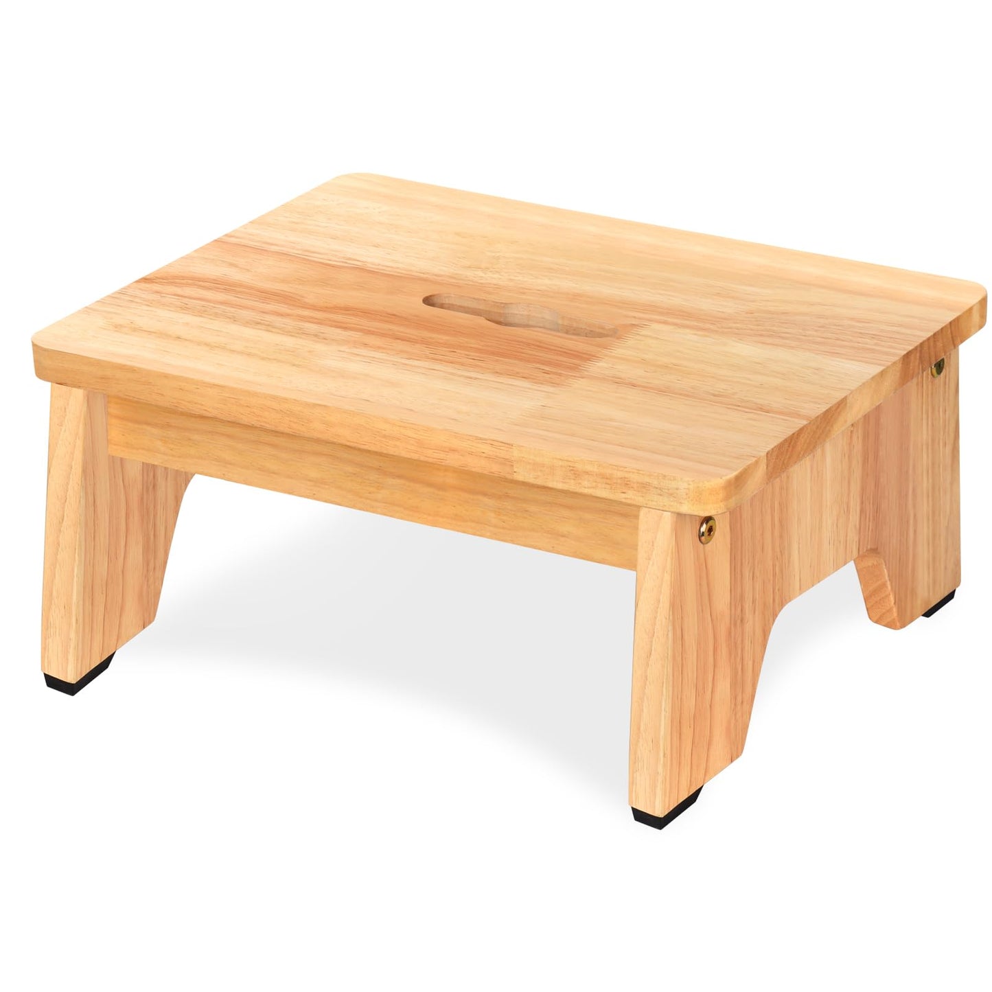 Wooden Step Stool, 6.5 inch One Step Stool for Adults, 550 LBS Capacity Wooden Beside Stepping Stool, Heavy Duty Sturdy Step Stool, Nonslip Safe Step Stool for Bed, Bedroom, Kitchen, Office, Wood