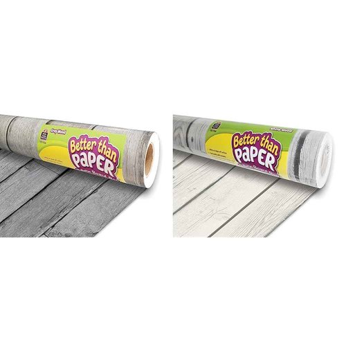 Teacher Created Resources Gray Wood Better Than Paper Bulletin Board Roll (TCR77035) and White Wood Better Than Paper Bulletin Board Roll