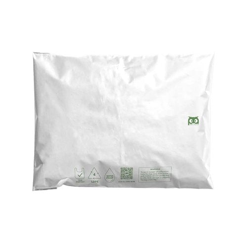 Owlpack Eco Friendly 2 MIL Plain White Recycled Mailers (9" x 12", pack of 500)
