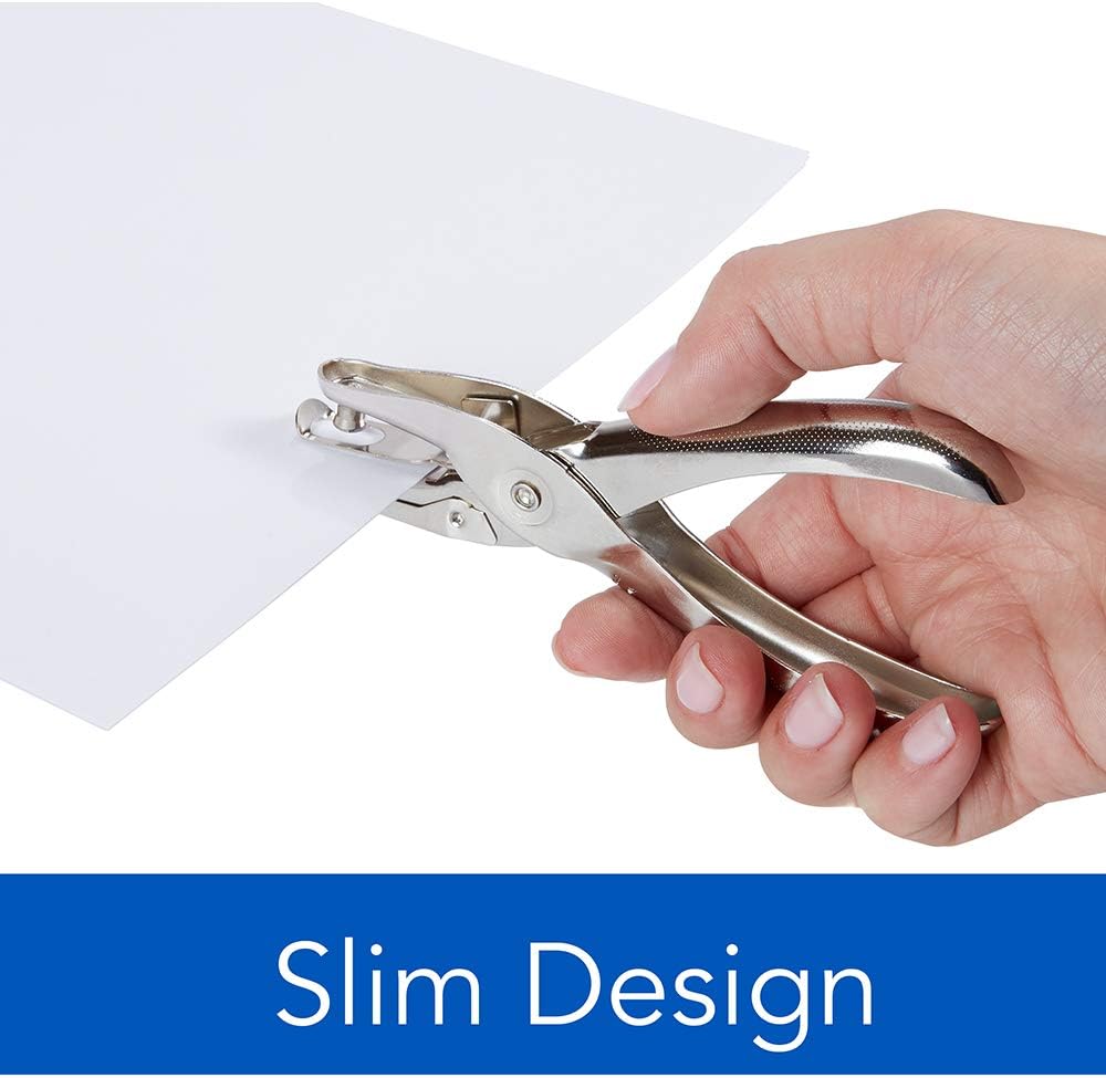 Swingline Single Hole Punch - 5 Sheet Capacity Chrome Paper Puncher | Durable & Stylish Design