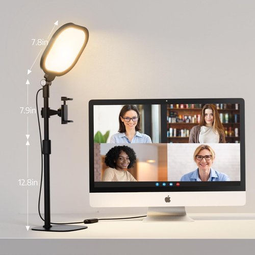 LitONES Desktop Video Conference Lighting - Adjustable Brightness & Color Temp | 2Pcs for Zoom Meetings & Work from Home