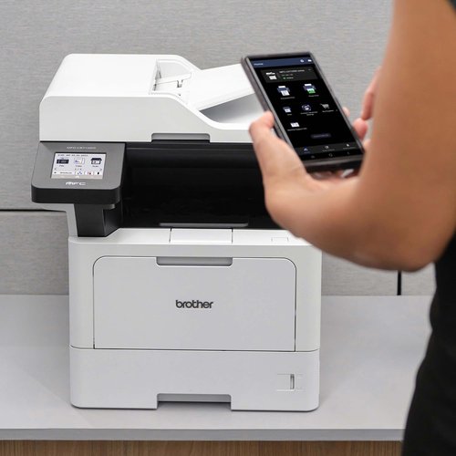 Brother MFC-L5710DW Business Monochrome Laser All-in-One Printer with Wireless Networking and Duplex Print, Scan, and Copy, Works with Alexa