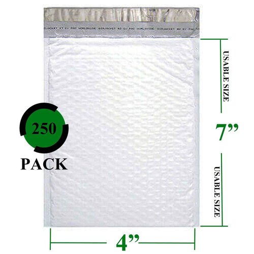 Sales4Less #000 Poly Bubble Mailers 4X8 Inches Padded Envelope Mailer Waterproof Pack of 250
