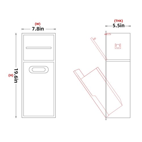 3 Gallon Bathroom Trash Can Tilt Out Trash Bin Cabinet, Hidden Trash Can Cabinet Recessed Wall Mounted Stainless Steel with Toilet Paper Holder for Bathroom/Bedroom/Office Renovation, White