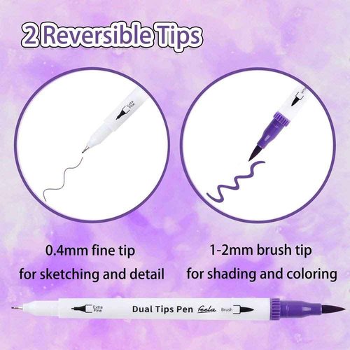 feela 360 Pack Gel Pens 100 Colors Brush Pens