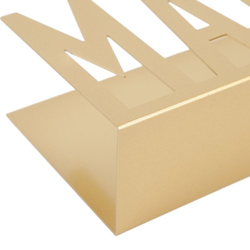 LOCADENCE Mail Organizer, Metal Stylish Hollow Design Desktop Metal Mail Holder, Desktop Mail Holder, Envelope Holder for Bills Letters Papers (Gold)