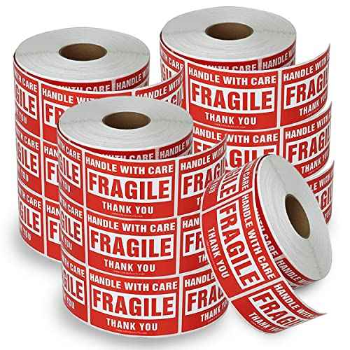 enKo - 2 x 3 Inch Fragile Stickers Handle with Care Warning Packing Shipping Label - Permanent Adhesive (10 Roll, 5000 Labels)