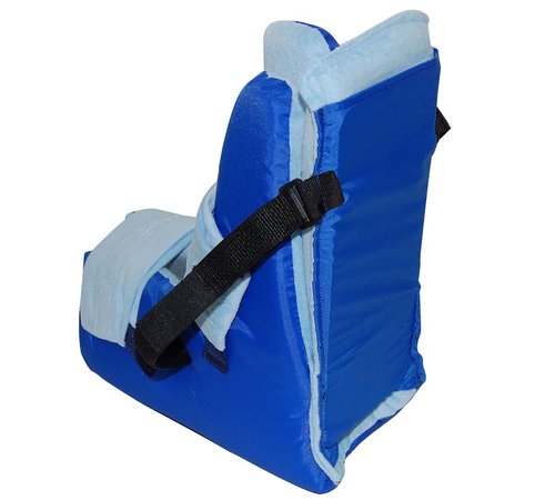 Skil-Care Adjustable Heel-Float Boot, Large/Bariatric Size, 5" Wide, Zero Heel Pressure Relief with Water-Based Gel Insert and Cozy Cloth Lining, Blue, 503154