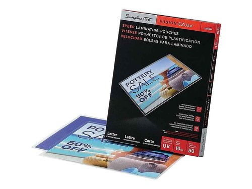 GBC Laminating Sheets, Thermal Laminating Pouches, Letter Size, 10 Mil, Speed Format, EZUse, 50 Pack (3200599)
