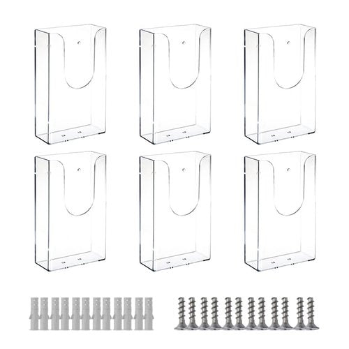 Voittozege Acrylic Brochure Holders, 4x6 inches Slide-in Interlocking, 6 Pack Wall Mount Pamphlet Holder for Magazine, Pamphlet, Booklets, Menu, Journals