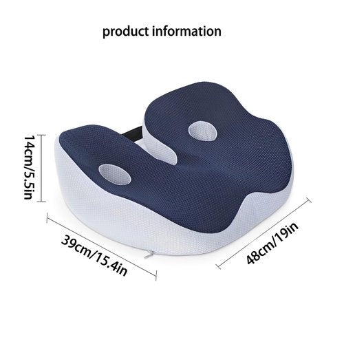Janemiri Seat Cushion, Seat Cushion for Sit Bone and Back Pain Relief, Butt, Tailbone, Hip, Hamstring, Posture Support - Memory Foam Comfort Ischial Tuberosity Pillow (Black)