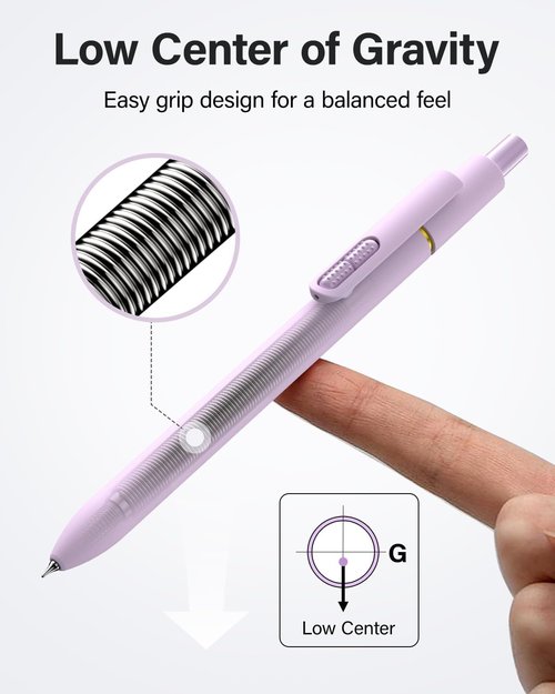Skiennix 8Pcs Gel Pens - 0.5mm Fine Point Black Ink for Smooth, Quick-Drying Writing | Ideal for School & Office