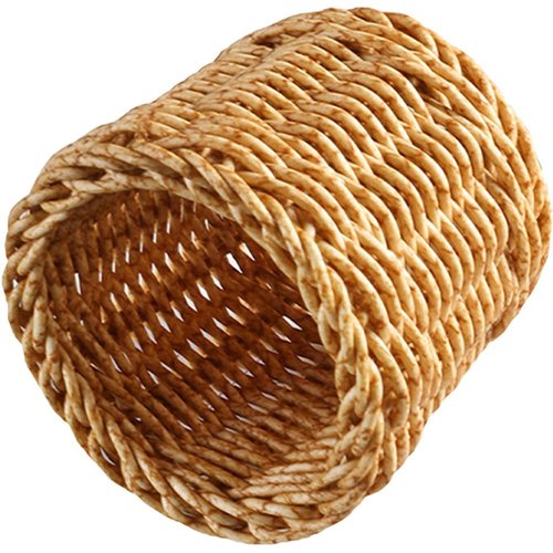 Amosfun Rattan Pencil Holder Wicker Pen Cup Makeup Brushes Holder Home Office Cylinder Desk Organizer Cups 4 x 4 x 3 Inch 2 Pack