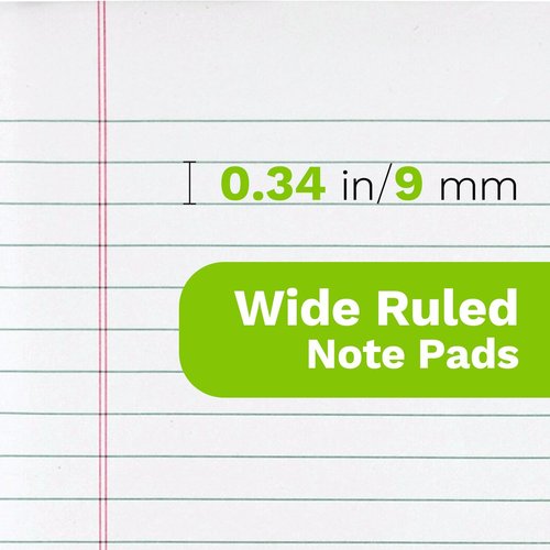 Goefun Legal Pads 8.5 x 11-50 Sheets Notepad, 12 Pack White Lined Notepads 8.5 x 11 Wide Ruled, Perforated Writing Pads Letter Size for Office, School, College