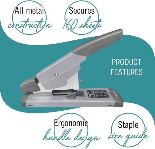 Platinum Heavy Duty Stapler - 160 Sheet Capacity with Alignment Guide | Includes 2,000 Staples