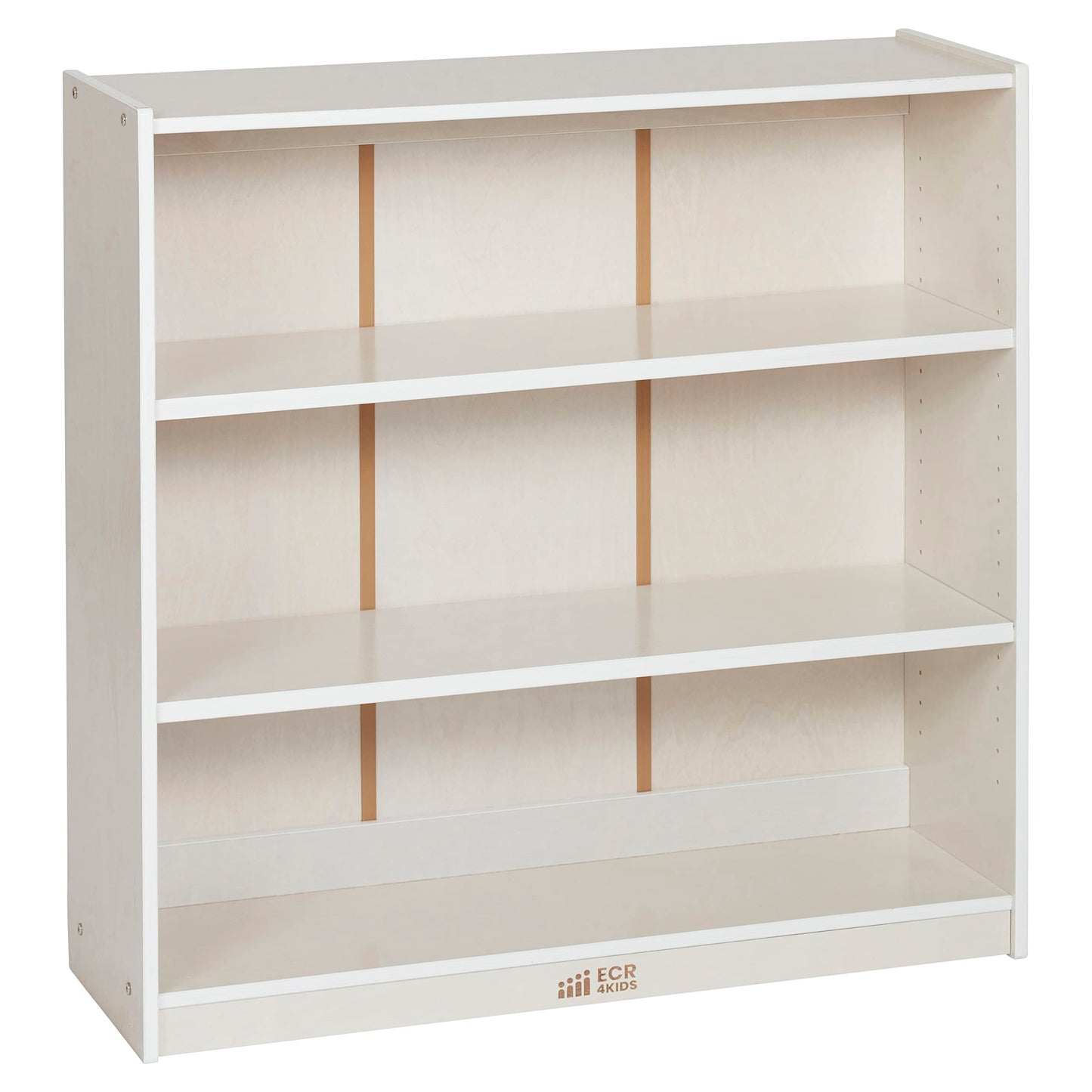 ECR4Kids Classic Wooden Bookcase with Adjustable Shelves, 36in, Classroom Bookshelf, White Wash