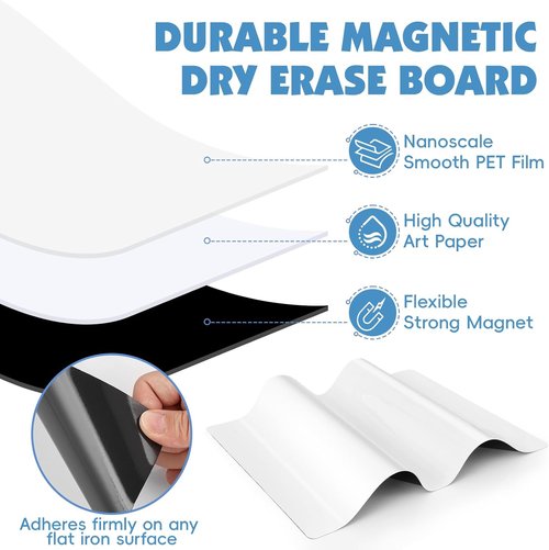 Magnetic Dry Erase Board Set by [Brand Name] - 6 Pack with 3 Large & 3 Small Boards | Includes Markers & Eraser