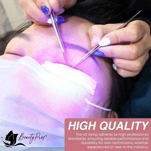 BeautyPros UV Light for Lash Extension - LED Foot Pedal UV Gel Curing Lash Light Lamp - Adjustable Lash Lamp for Lash Artists, Nail Tech, Makeup Studios. Easy Setup Adjustable Gooseneck Light. (White)