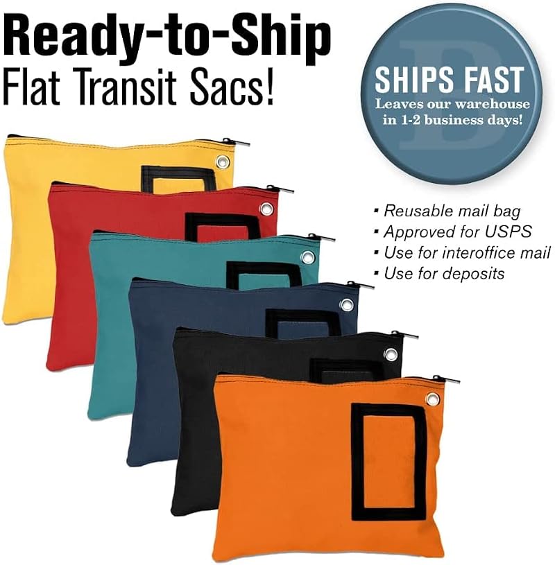 12” x 9” Yellow Canvas Interoffice Mailer Bag with Grommet Locking Closure