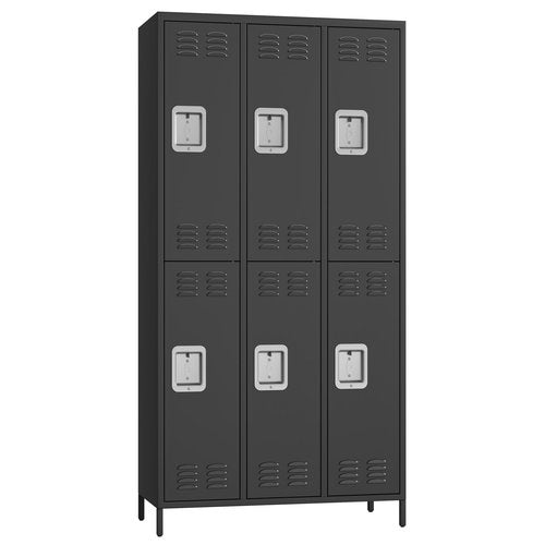 6 Doors Employee Lockers for Office, Metal Sorage Locker Combination, Lockable Employees Metal Locker With Door, Industrial Storage Lockers for Home, School, Gym