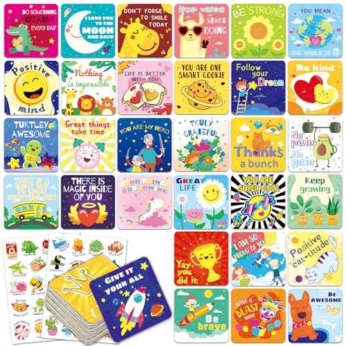 160 Motivational Lunch Notes for Kids, Cute Inspirational Cards Lunch Box Notes for Boys Girls Teens from Mum Funny Pun Cards with 80 Reward Stickers School Gifts