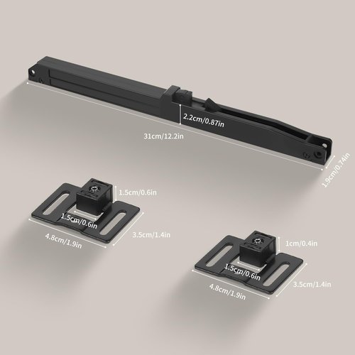 2Pair Hole-Free Barn Door Soft Close Mechanism, 4PCS Upgraded Design Sliding Door Hardware Spring Buffer Damper, One Way Operation Invisible Door Stopper Adjustable Actuators with Actuator Spacers