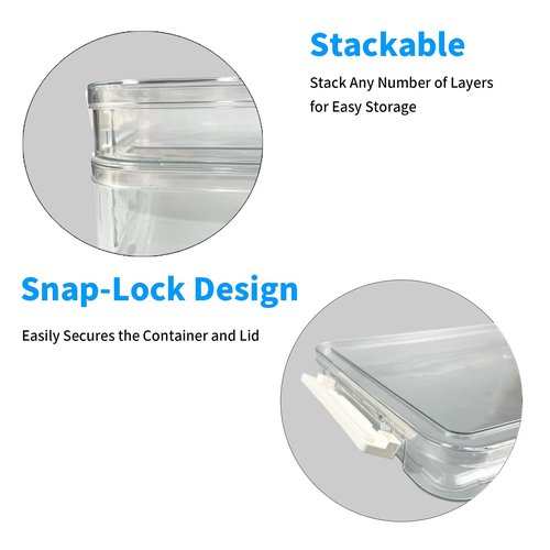 Krylox Clear Plastic File Storage Boxes with Lids - US Letter Size (8.5 x 11 in) Document Organizer Set for Office, School, Home, Stationery, Craft Paper, Photos & Scrapbooking
