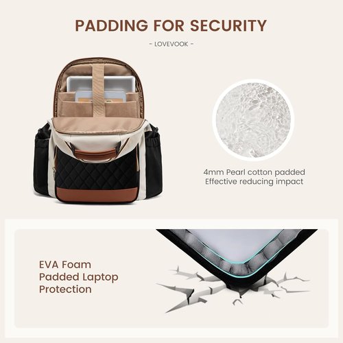 LOVEVOOK Laptop Backpack - Waterproof 15.6 Inch Bag with Pouch Pocket for Women | Violet
