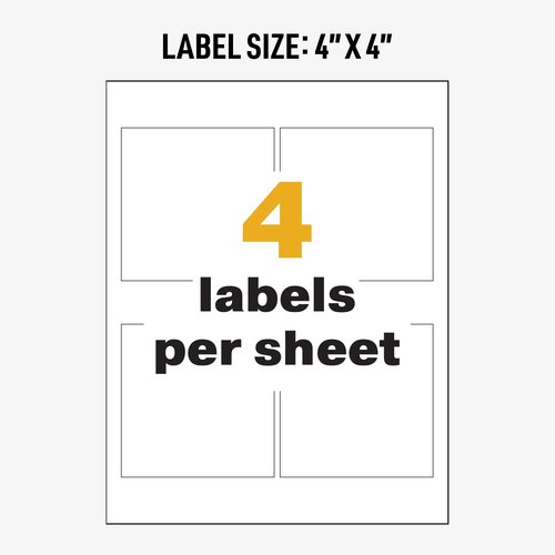 Avery UltraDuty GHS Chemical Labels for Laser Printers, Waterproof, UV Resistant, 4 x 4, 200 Pack (60504)