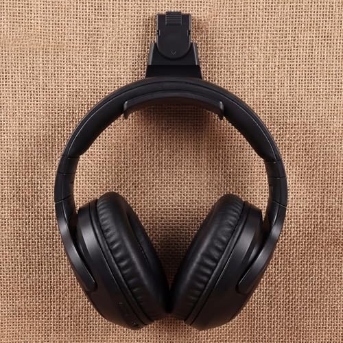 Fiwochic 4-Pack Fabric Wall Headphones Hooks for Cubicle, Black
