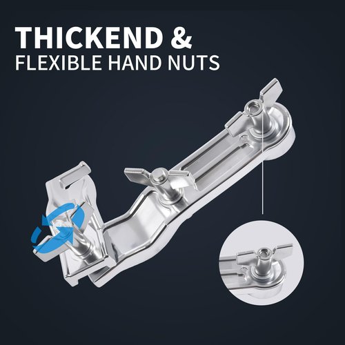 Seteol Cymbal Boom Arm Holder with Clamp, L-Arm Rod with Bracket Holder Extension Arm Attachment, Cymbal Stand Mount for Drum Hardware Cymbal Stand Percussion Instrument Accessories (Short/18CM Arm)